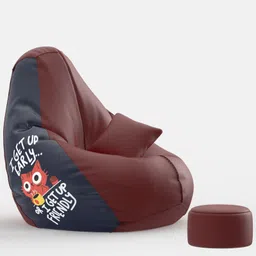 beannie 4XL Premium, Designer - Snooze Squad Theme-I get up early - Printed Teardrop Bean BagWith Bean Filling image 2