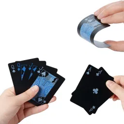 protos india.net Black Good Quality Plastic Waterproof Deck Bridge, Poker Playing Cards image 4