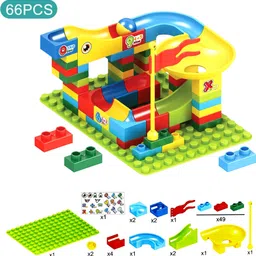 rainbow riders 66 PCS Blocks Variable Sliding Marble Race Run, Building Fun image 4