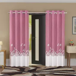 kuber industries 227 cm (7 ft) Door Polyester Semi Transparent Curtain (Pack Of 2)-picture-12
