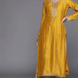 rare thread Women Embellished Silk Blend A-line Kurta-picture-25