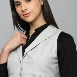 allen solly Self Design Women Waistcoat image 3