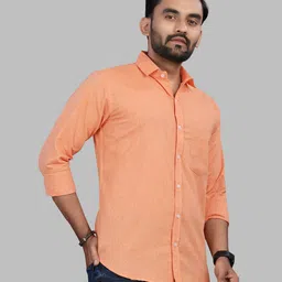 shimak Men Regular Fit Solid Spread Collar Casual Shirt image 4