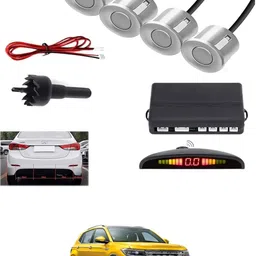 autofetch Universal 4 Silver Reverse Parking Sensor-AF25N702 Universal 4 Silver Reverse Parking Sensor-AF25N702 Parking Sensor image 1