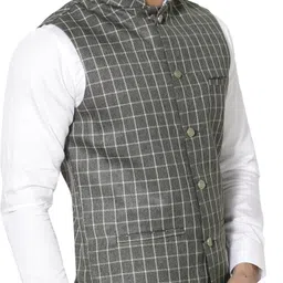 fourfolds Checkered Men Waistcoat-picture-43