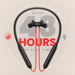 bxeno Bullets C2 - MAGNETIC POWER OFF/ON 48Hr Playtime Headphone Neckband (RDE) Bluetooth Headset image 4