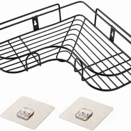 vg creation Multipurpose Kitchen Bathroom Corner Shelf Wall Mount Storage Rack Bathroom Rack Soap Holder Storage Box Shower Rack Shelf, Bathroom Racks and Shelves, Bathroom Stands and Racks (1 Piece) Stainless Steel Wall Shelf-picture-22