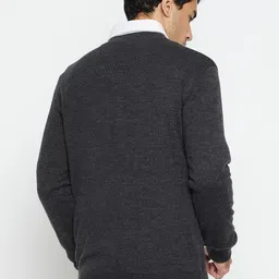 cantabil Men Solid V Neck Reversible Black Sweater image 2