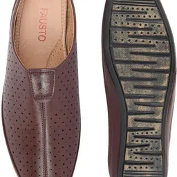 fausto Ethnic Festive Fashion Wedding Comfort Lightweight Back Open Jutis and Mojaris For Men image 4