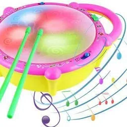 nkz Kids Multicolored Flash Drum Set With Music and Lights Electronic Touch Flash Visual 3d Lights with 3 game mode & Dynamic Music Toy For Kids image 2