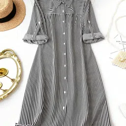 honky tonky Women Fit and Flare Black Above Knee/Mid Thigh Length Dress-picture-36