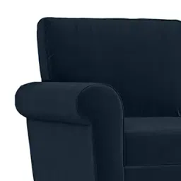 urban ladder create Oxford 2 Seater Fabric Sofa in Sea Port Blue Velvet Colour image 3