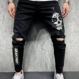 arj Men Slim Mid Rise Black Jeans image 1
