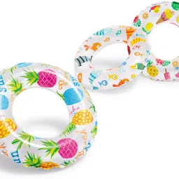 the morning play Lively Print Swim Ring Inflatable Pool Tube 2-6Years 20inch Swim Floatation Belt image 3