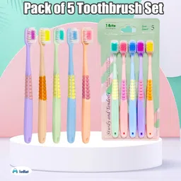 funblast Tooth Brush Set - Pack of 5 for Kids & Adults, Extra Soft Bristles for Sensitive Ultra Soft Toothbrush image 5