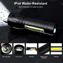 zapkart (Pack of 2) Mini Pocket Light Zoom COB USB Charging Led Water Proof TorchR-82 Torch image 5