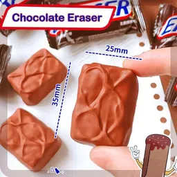 kidizkart Asera 12 Pcs Chocolate Bar Erasers for Birthday Return Gifts for Kids Non-Toxic Eraser image 3