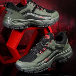 asian Everest-01 Black Trekking shoe with rubber outsole Outdoors For Men-picture-22