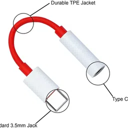 Jhs Red USB C Headphone Adapter, Type C to 3.5mm Audio Jack Connector for Tablet, Smart Phone Converter image 2