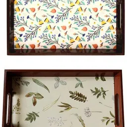 angira handicarft Wooden tray set of 2 with UV print|Serving Tray|Multipurpose Tray|AHS-T1255_Ne Tray-picture-23