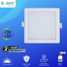 aster lite 8-Watt Slim Square LED Panel/Ceiling Light (Cool White, Pack of 5) Recessed Ceiling Light Ceiling Lamp image 2