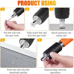 gigmart Portable Mini Nail Shooting Machine with 50 Nails, Nail Wall Fixing Tool Manual Steel Nail Gun Tool,Portable Mini Nail Shooting Machine Nail Gun Tool Kit Cordless Nailer image 3