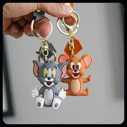 jainzon 3D Cute Tom and Jerry Keychain For Girls and Boys 2PCs Tom & jerry keyring_ak41 Key Chain-picture-18