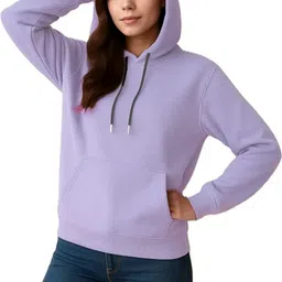 clothy Women Full Sleeve Solid Reversible Hooded Sweatshirt-picture-16