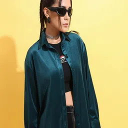 theclassictogs Women Regular Fit Solid Spread Collar Casual Shirt-picture-25