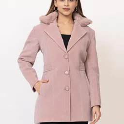 lady leaf Suede Solid Coat For Women-picture-16