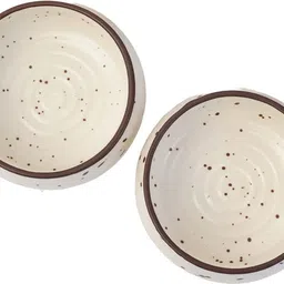 freakway Ceramic Dessert Bowl Stoneware Bowl Cream White Matt Finish Serving Bowl (150 ml, Set of 2, White) | image 2