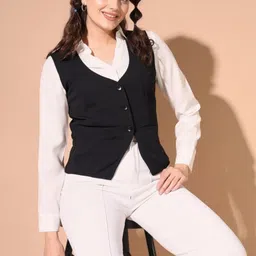 pp vastram Solid Women Waistcoat image 1
