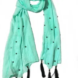 verse Printed Georgette Women Green Stole-picture-27