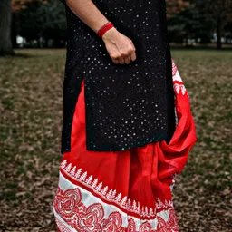 GOURI COLLECTIONS Ready To Wear Pant System Printed Mayur Puchha Dhoti For Solid Men Dhoti image 3