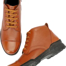 svpanther Men's Side Zip Ankle Leather Boots for Police Boots For Men image 2