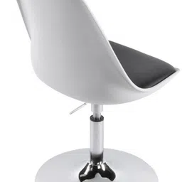 finch fox Height-Adjustable Swivel Modern 'Queen' / 'Cosmic'/ 'Victoria' Plastic Office Chair with Cushion for Salon/Spa/Bar/Medical/Kitchen/Doctor Stool Chair (White & Black Color) Leatherette Office Executive Chair image 5
