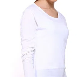 ap'pulse Pack of 2 Women Solid Round Neck Pure Cotton White, Brown T-Shirt image 2