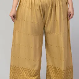STYLE PREZONE Women Ethnic Motifs Embroidered Ethnic Palazzos-image-2