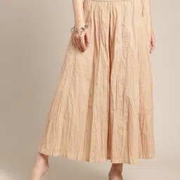 Varanga Women Beige Solid Flared Palazzos-picture-12