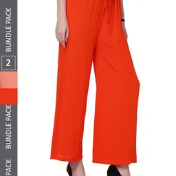 IndiWeaves Women Pack Of 2 Straight Palazzos-picture-19
