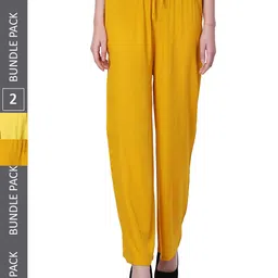 IndiWeaves Women Pack Of 2 Straight Palazzos-image-99