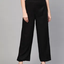 Idalia Women Black Knitted Palazzos-image-45
