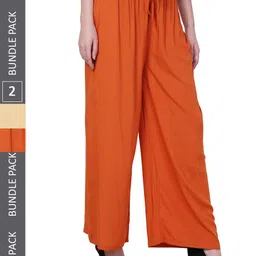 IndiWeaves Women Pack Of 2 Straight Palazzos-image-24
