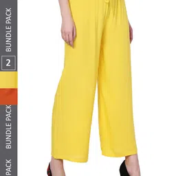 IndiWeaves Women Pack Of 2 Straight Palazzos-picture-36