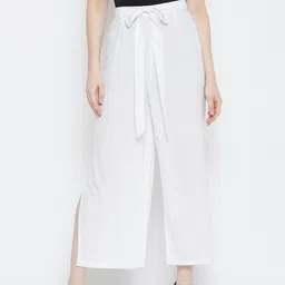 La Zoire Women White Georgette Palazzos-image-85