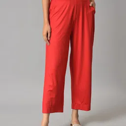 elleven Women Red Knitted Palazzos-image-34