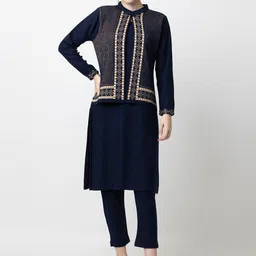 KEIKO Ethnic Motifs Woven Design Jacquard Kurta With Palazzos-picture-33