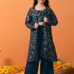BAESD Girls Floral Embroidered Regular Top with Palazzos-picture-29