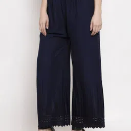 Miaz Lifestyle Women Pack of 2 Navy Blue & Maroon Ethnic Palazzos image 5