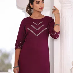 Jaipur Kurti Zari Yoke Design Straight Kurta With Palazzos image 3